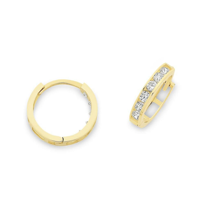 9Ct Gold Cubic Zirconia Huggies