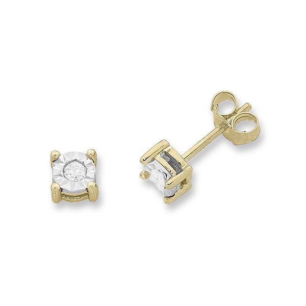 9Ct Gold Diamond Earrings