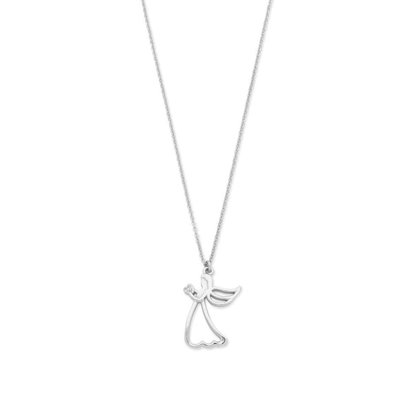 Sterling Silver Diamond Set Pendant With Chain