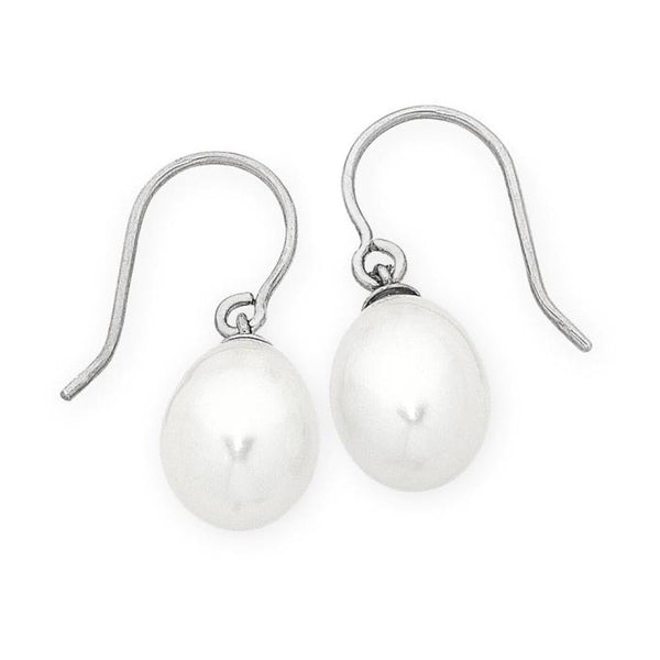 9Ct White Gold Freshwater Pearl Earrings