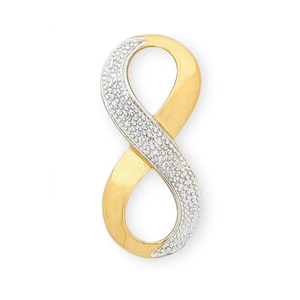 9Ct Gold Diamond Infinity Pendant
