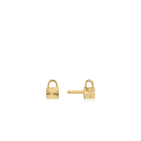 Ania Haie 14kt Gold Padlock Stud Earrings
