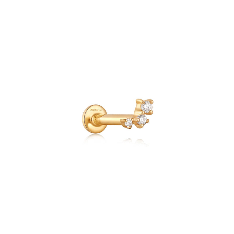 Ania Haie 14kt Gold Stargazer Triple Natural Diamond Single Labret Earring