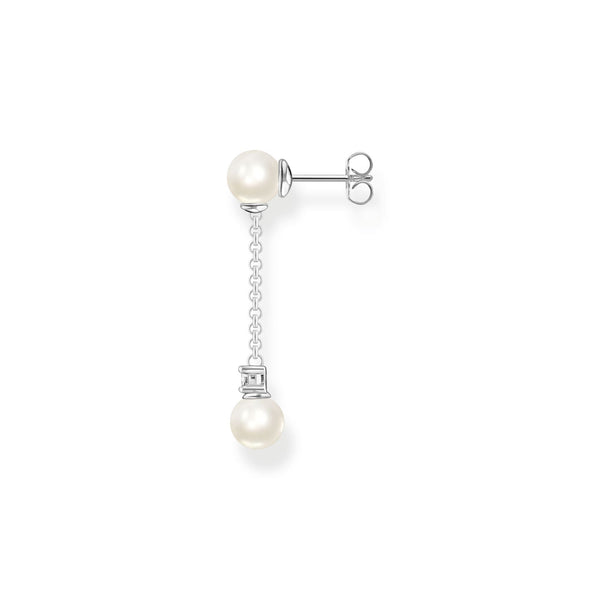 Thomas Sabo Single earring pearls and white stone silver