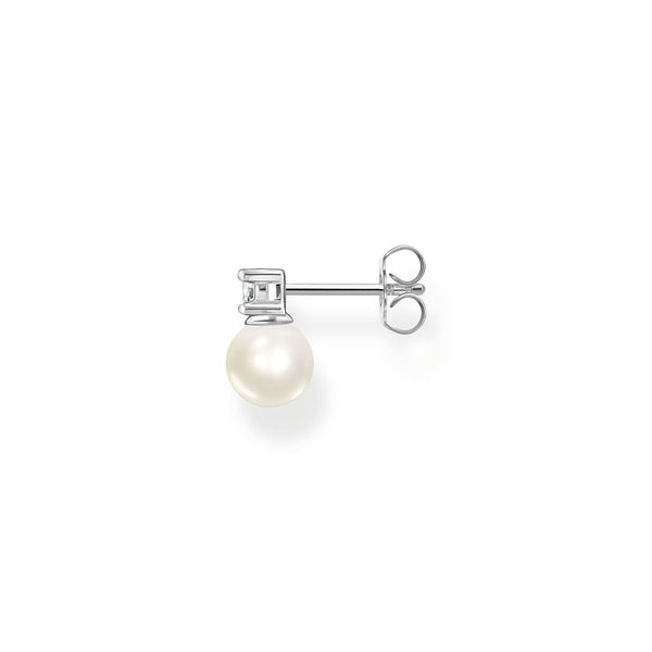 Thomas Sabo Single ear stud pearls and white stone silver