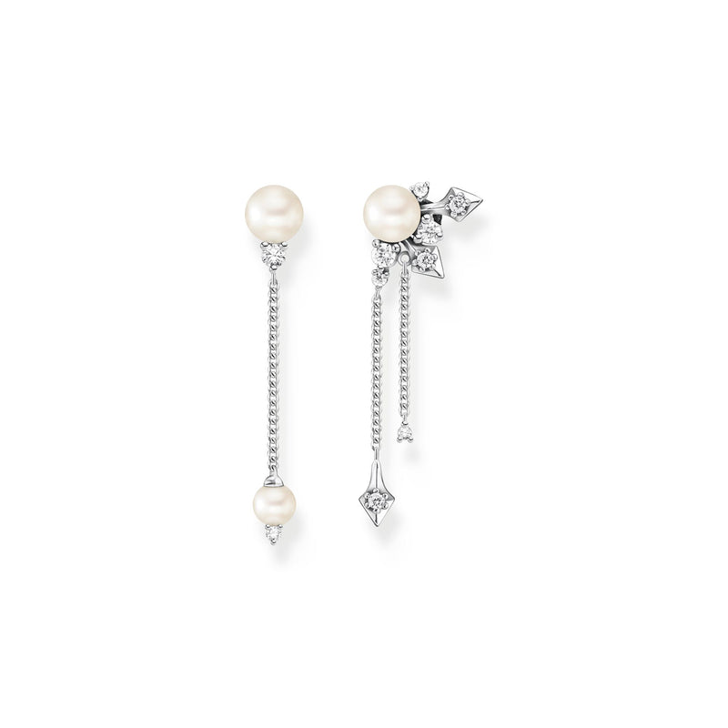 THOMAS SABO Earrings pearl with winter sun rays silver