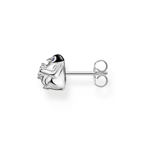 THOMAS SABO Single ear stud penguin with white stone silver