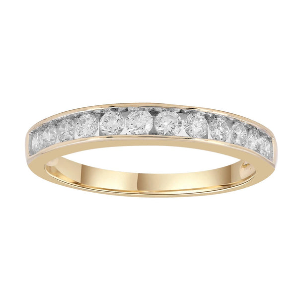 Band Ring with 0.5ct Diamonds in 9K Yellow Gold