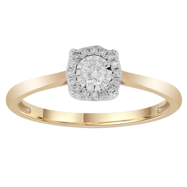 Ring with 0.13ct Diamonds in 9K Yellow Gold