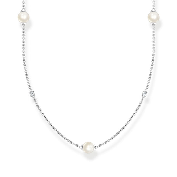 Thomas Sabo Necklace pearls and white stones silver