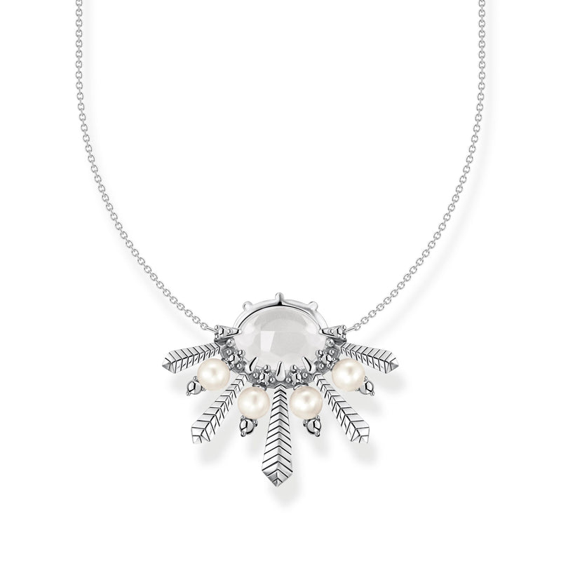 THOMAS SABO Necklace milky quartz with winter sun rays silver
