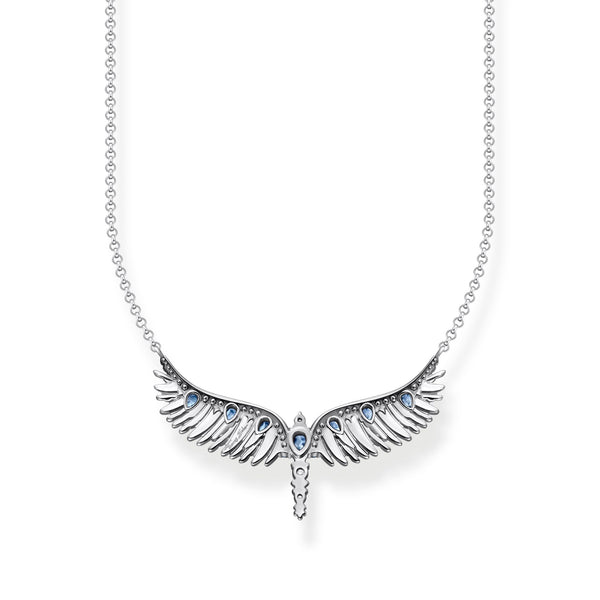 THOMAS SABO Necklace phoenix wing with blue stones silver