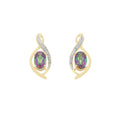 9ct Yellow Gold Mystic Topaz & Diamond Stud Earrings M3011