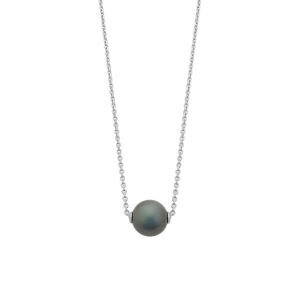 Sterling Silver Tahitian Pearl With Chain