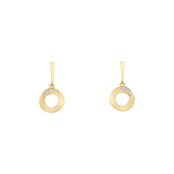 9ct Gold Cubic Zirconia Drop Stud Earrings