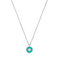 Ania Haie Teal Enamel Disc Silver Necklace