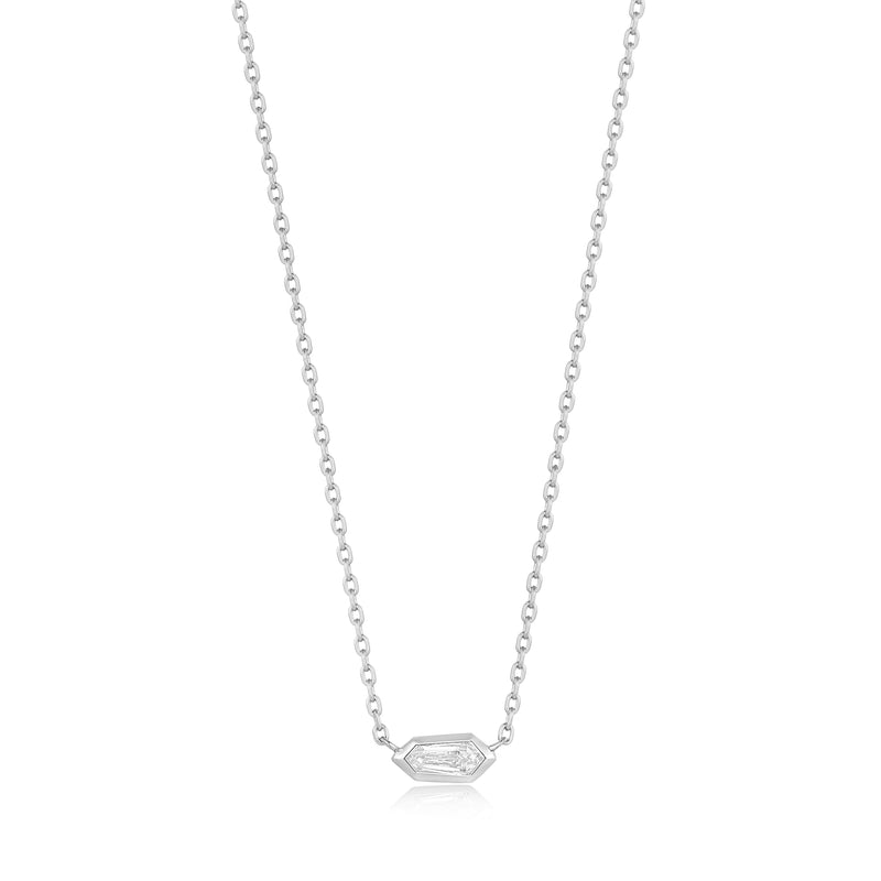 Ania Haie Silver Sparkle Emblem Chain Necklace