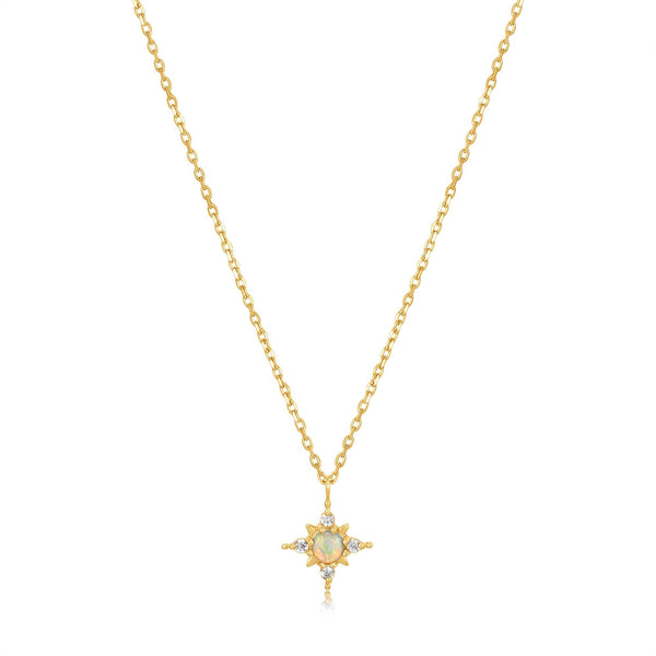 Ania Haie 14kt Gold Opal and White Sapphire Star Necklace
