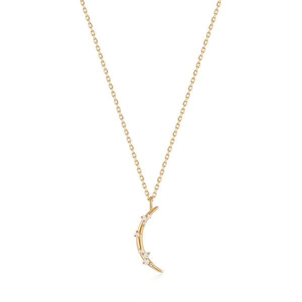 Ania Haie 14kt Gold Stargazer Natural Diamond Moon Necklace