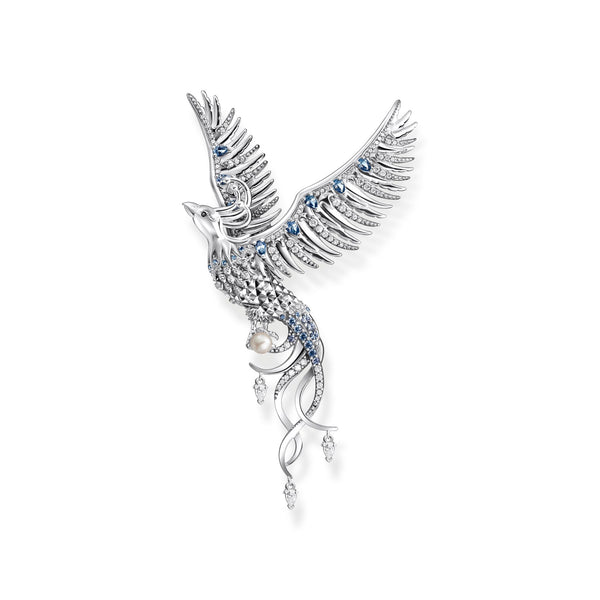 THOMAS SABO Pendant phoenix with blue stones silver