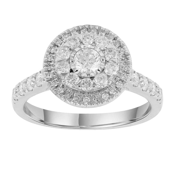Ring with 1ct Diamonds in 18K White Gold