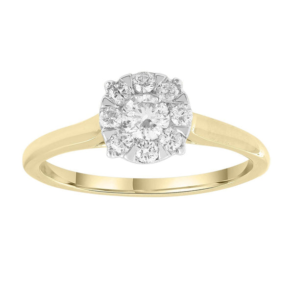 Ring with 0.4ct Diamonds in 9K Yellow Gold