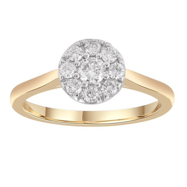 Ring with 0.5ct Diamonds in 9K Yellow Gold