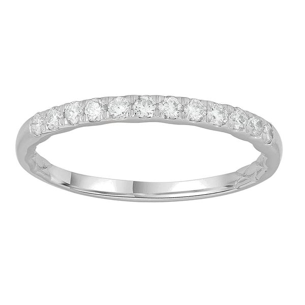 Band Ring with 0.25ct Diamonds in 9K White Gold
