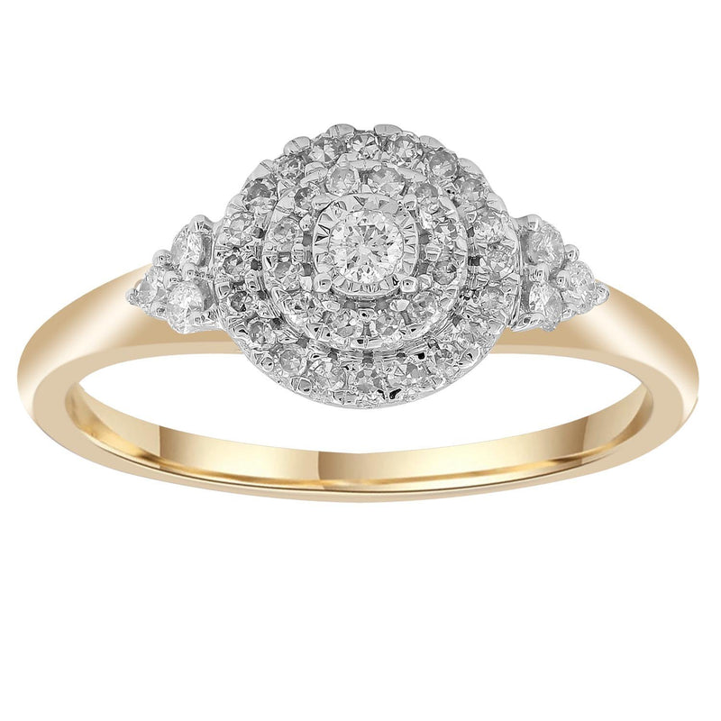 Ring with 0.25ct Diamonds in 9K Yellow Gold