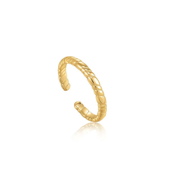 Ania Haie Gold Smooth Twist Thin Band Ring