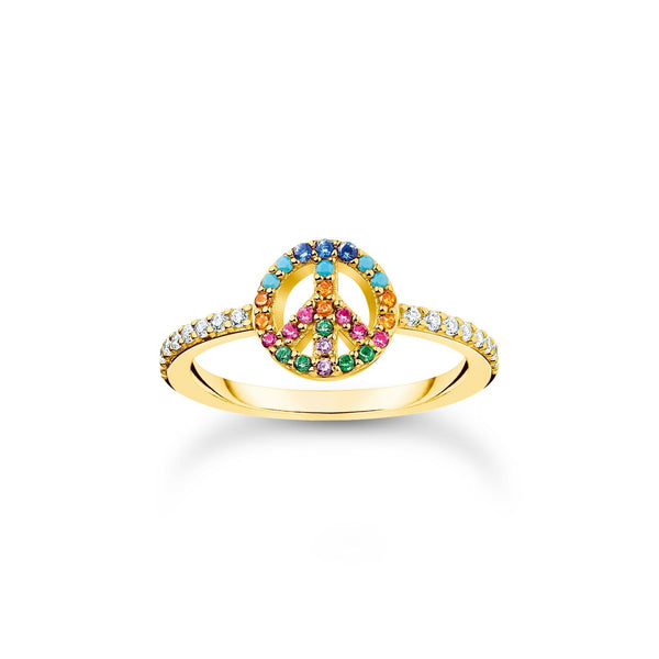 THOMAS SABO Ring Peace with Colourful Stones Gold