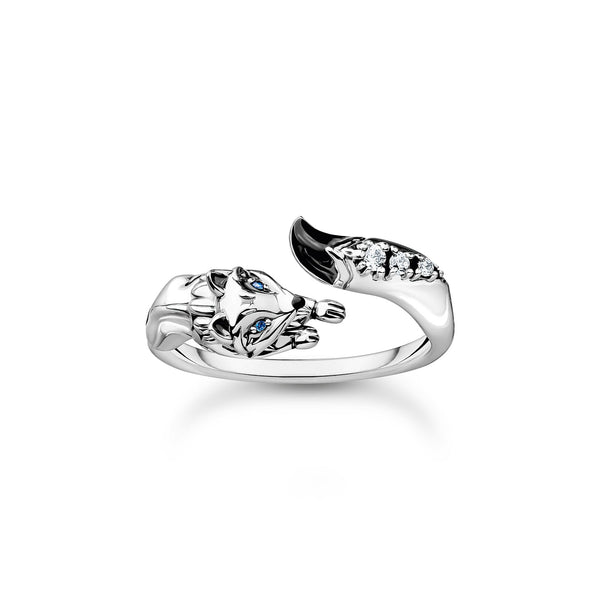 THOMAS SABO Ring fox with white stones silver