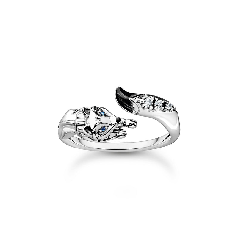 THOMAS SABO Ring fox with white stones silver