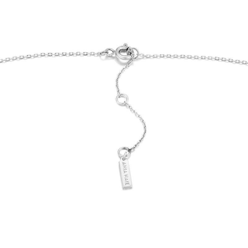 Ania Haie Teal Enamel Emblem Silver Necklace