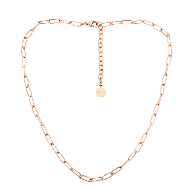Stainless Steel Paperclip Chain with Rose Gold IP Plating 