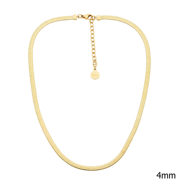 Stainless Steel 4mm Herringbone Chain with Gold IP Plating 